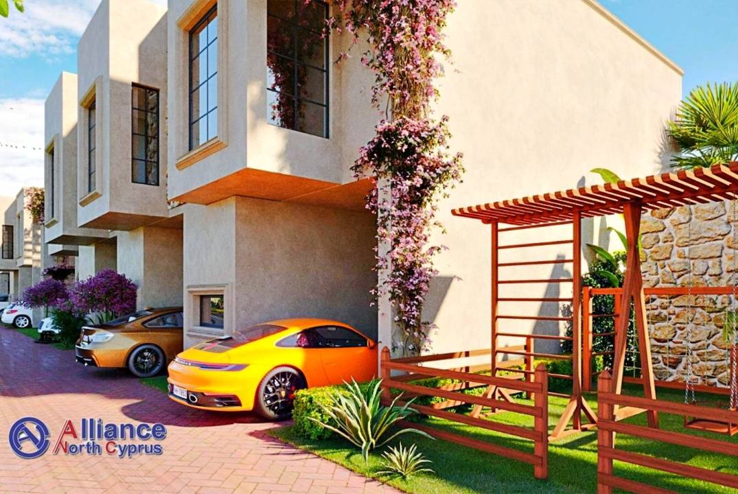 3 bedroom villas in a cozy complex with a swimming pool, 450 meters from the sea