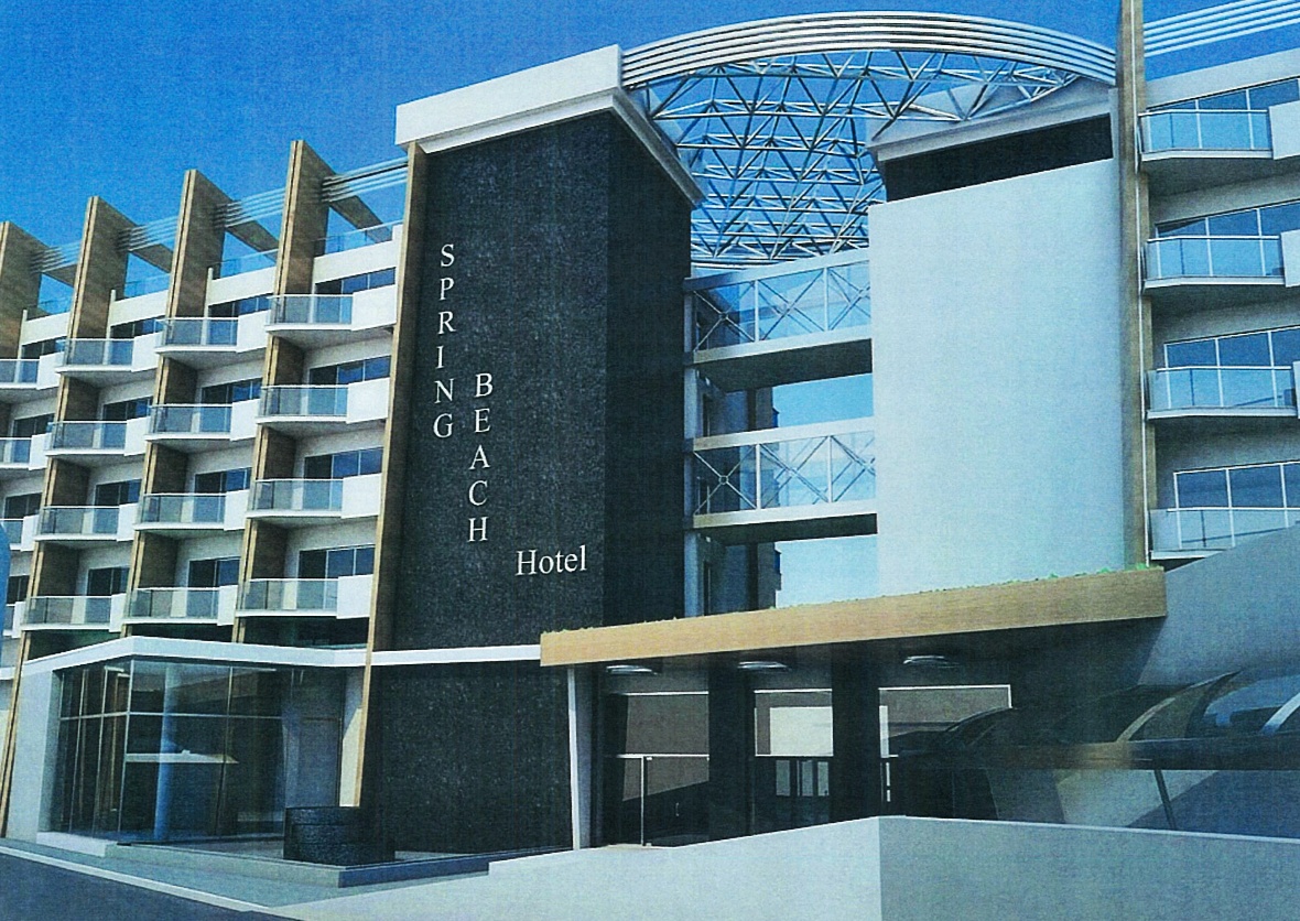 An unfinished hotel and casino by the sea for sale