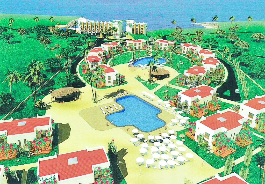 An unfinished hotel and casino by the sea for sale