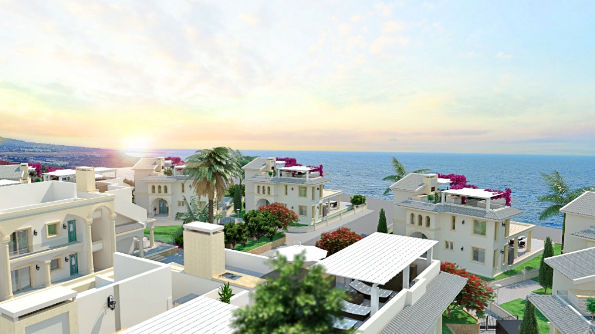 Modern apartments in Mediterranean style in a holiday complex on the beachfront