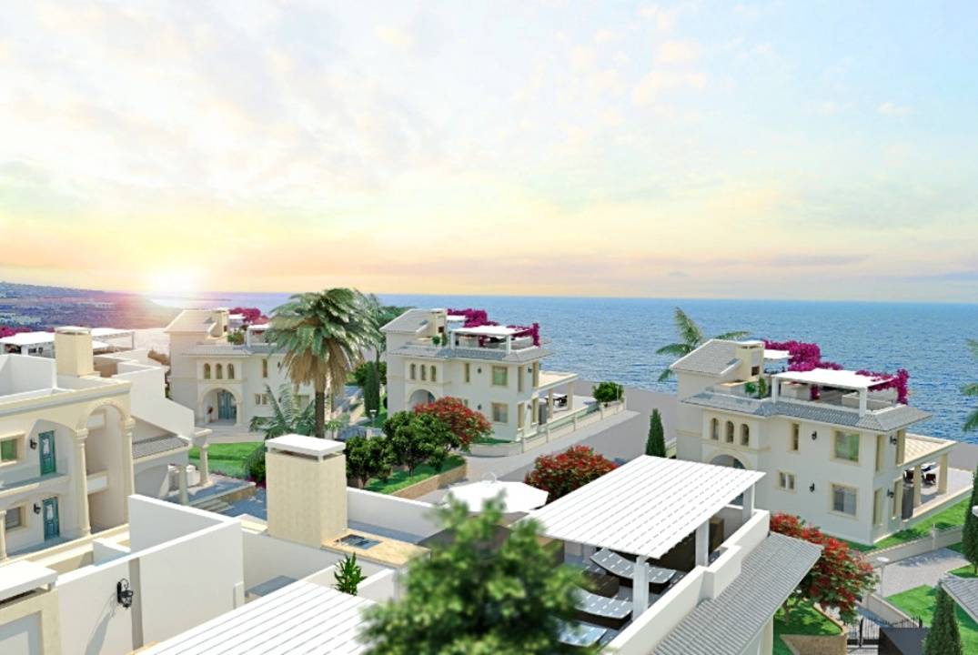Modern apartments in Mediterranean style in a holiday complex on the beachfront