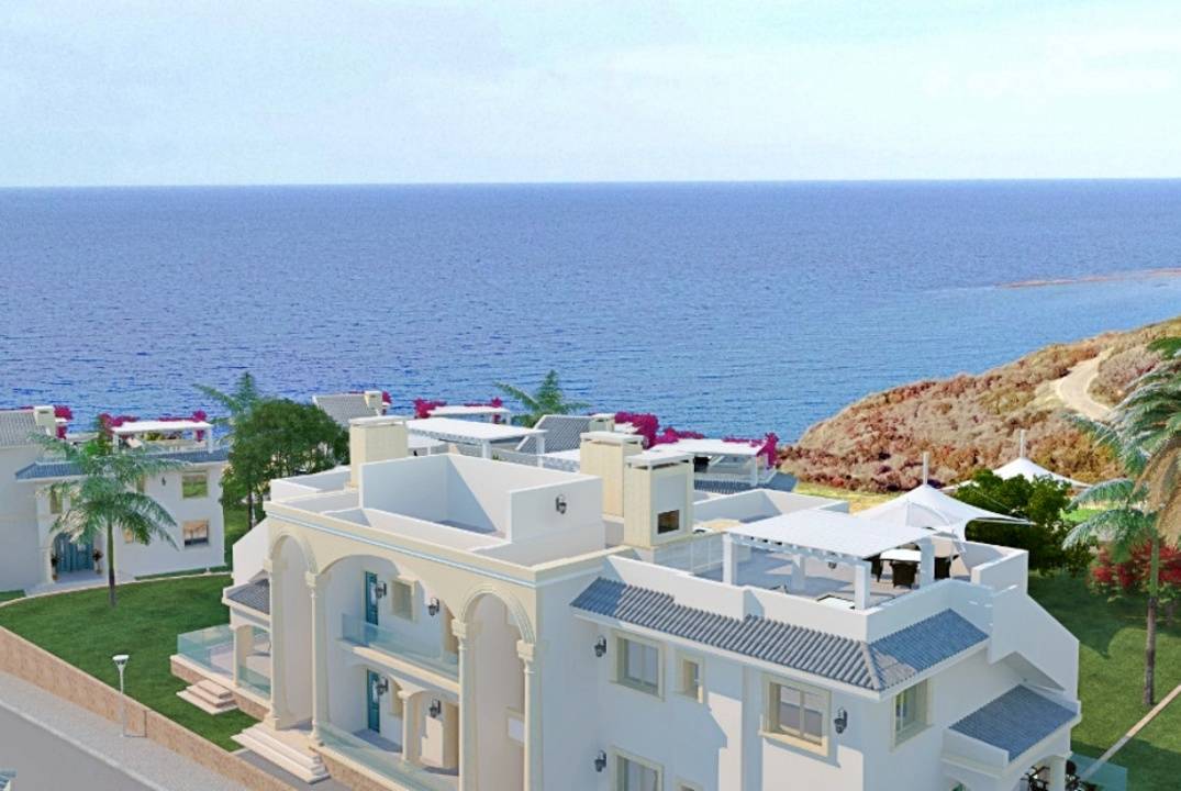 Modern apartments in Mediterranean style in a holiday complex on the beachfront