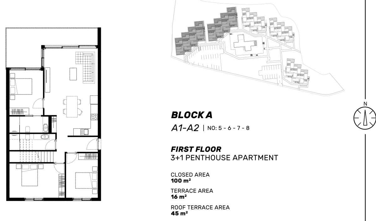 Apartments and penthouses in a new complex on the first coastline