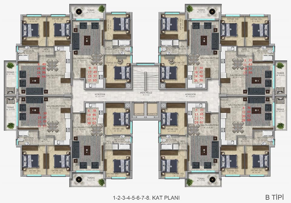 Apartment 1 + 1 on the 9th floor, with terraces, amazing views!