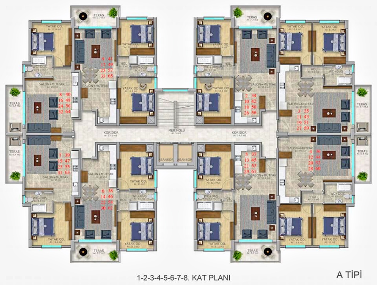 Apartment 1 + 1 on the 9th floor, with terraces, amazing views!