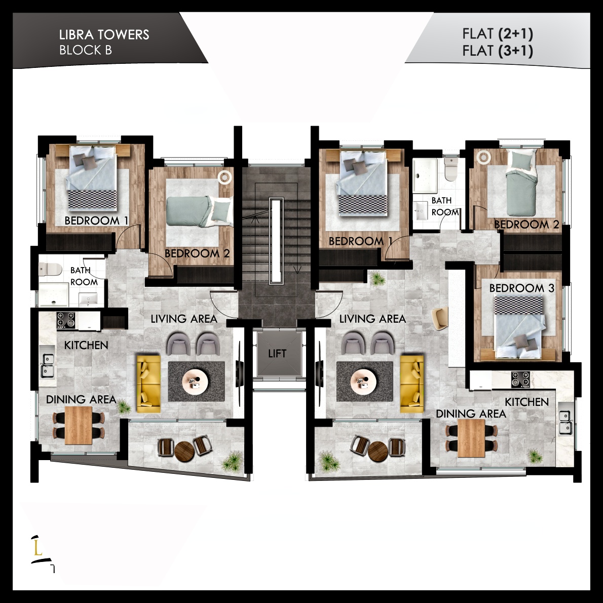 Apartments in Iskel with two bedrooms in the development - the  infrastructure!