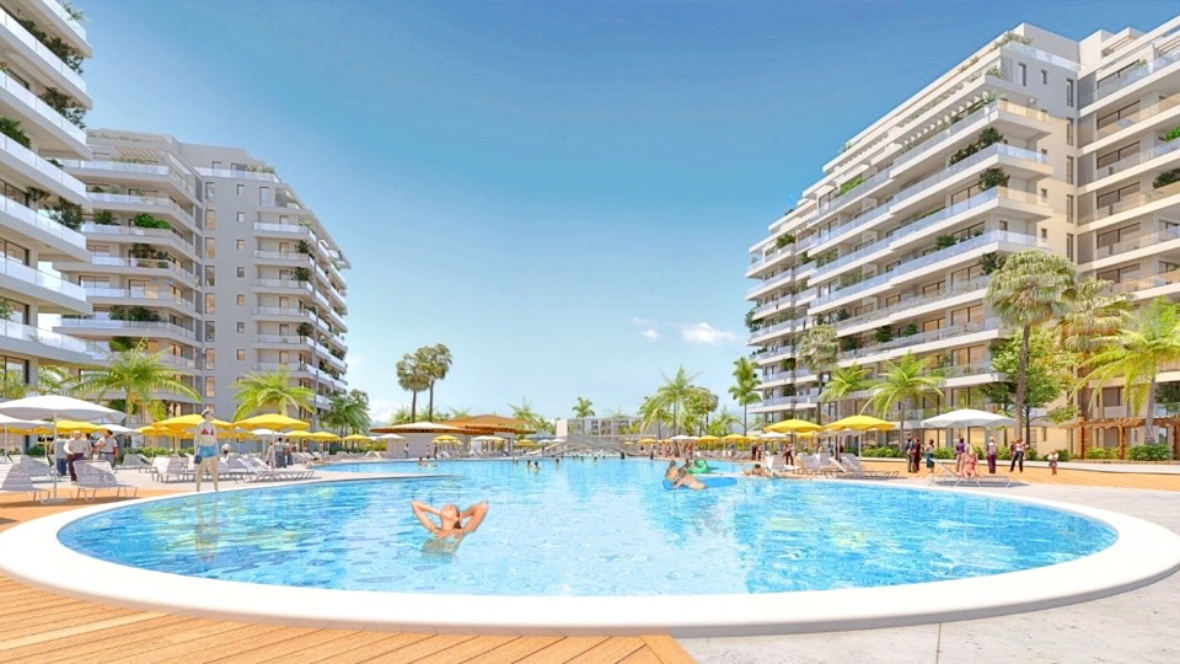 Apartment on the beach with largest aqua park in the area 