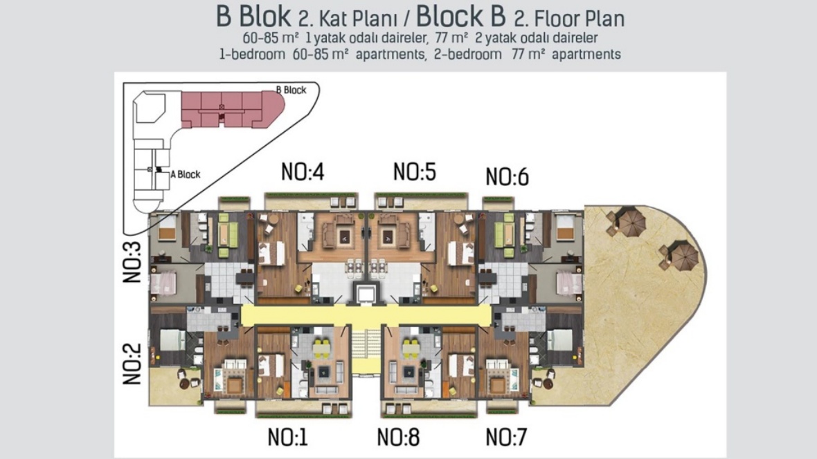 Apartments in the heart of Famagusta, 2+1