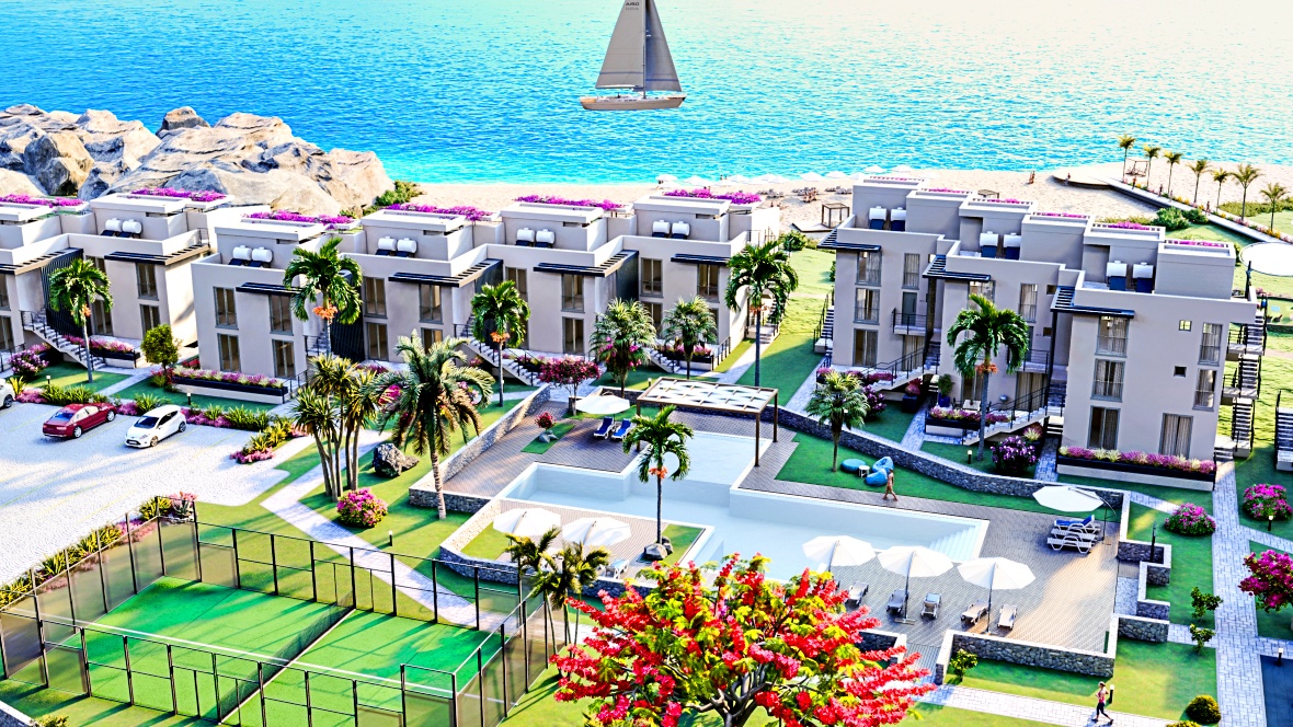 Luxury apartments in a complex on the first line of the sea