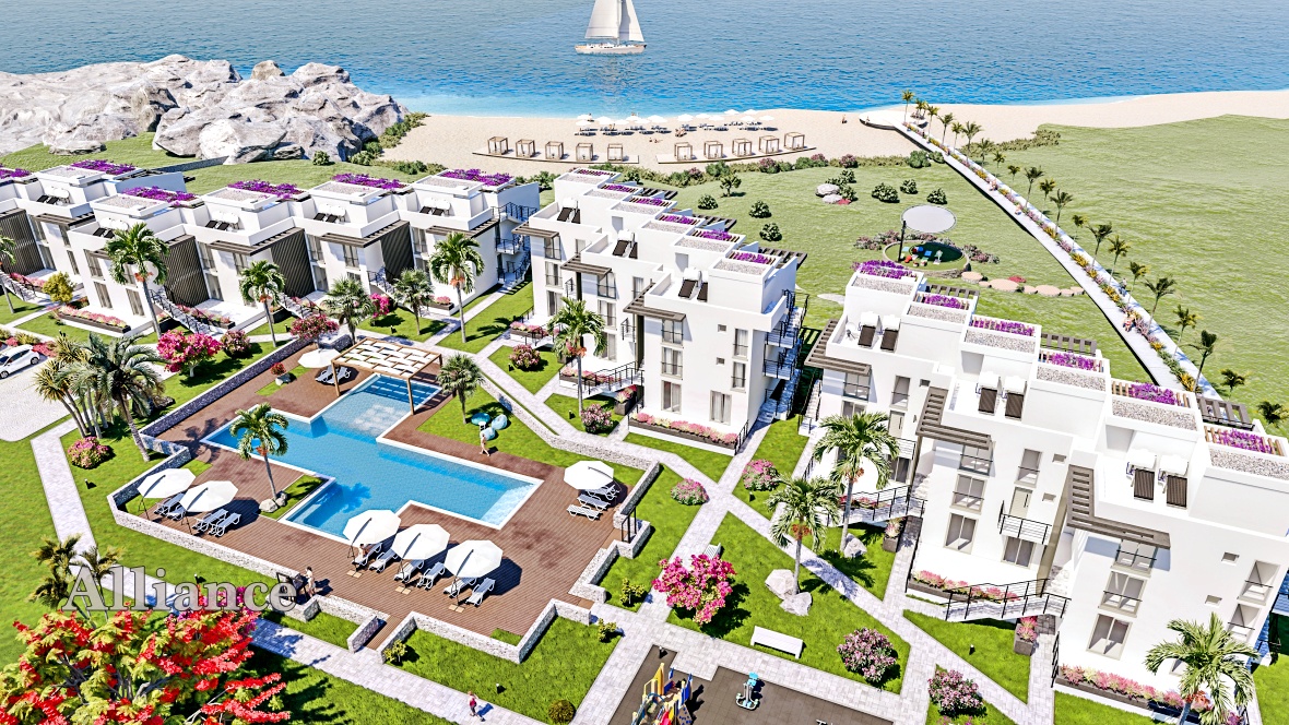 Luxury apartments in a complex on the first line of the sea