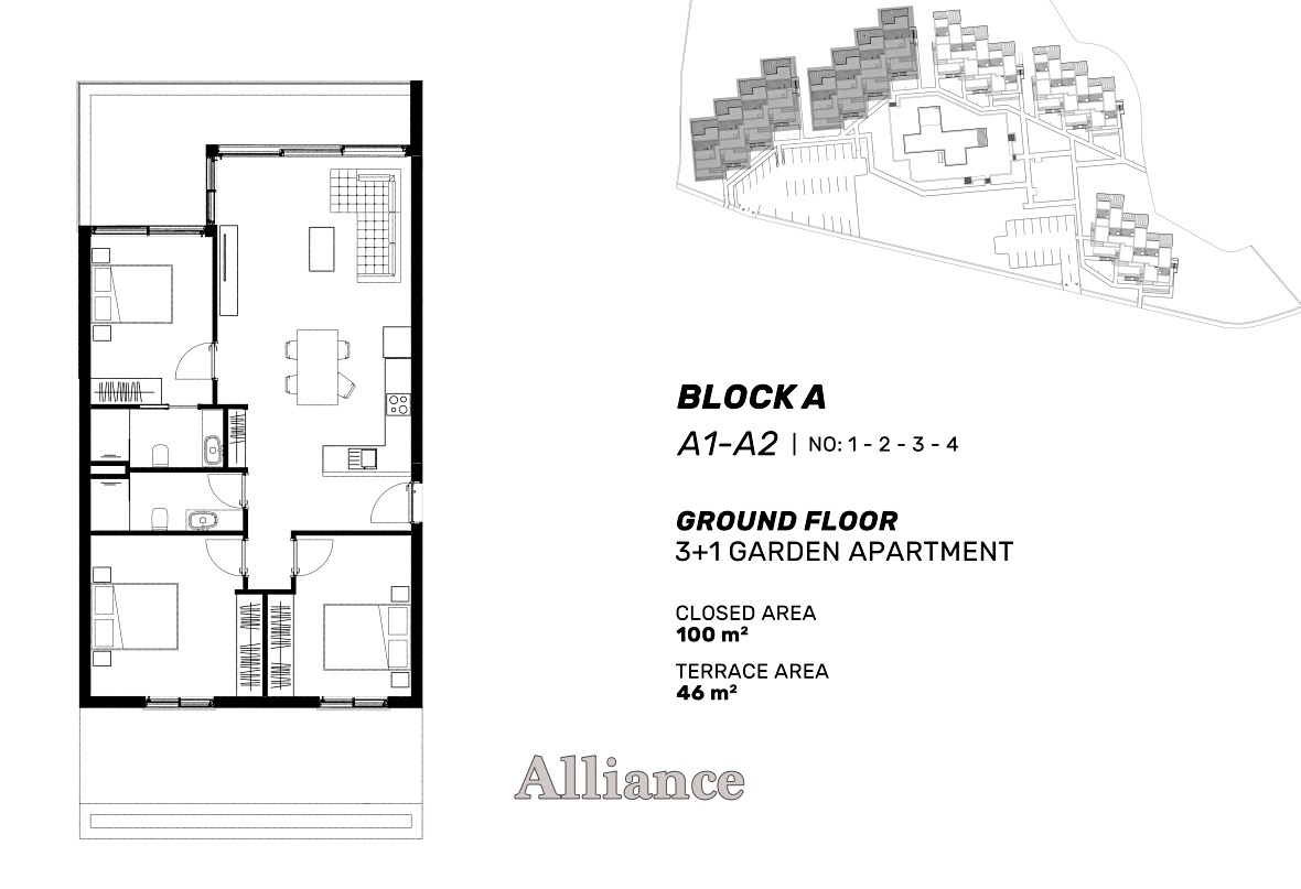 Luxury apartments in a complex on the first line of the sea