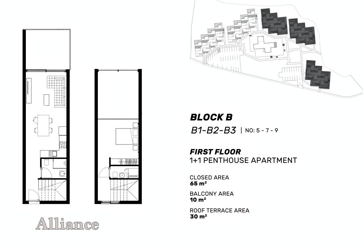 Luxury apartments in a complex on the first line of the sea