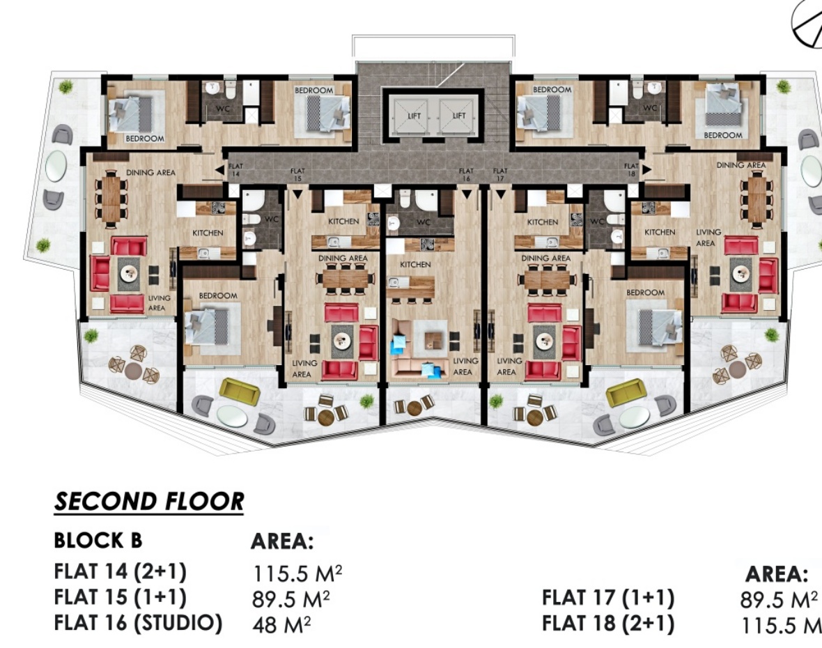 Studio apartments in a new project located next to the popular Long Beach