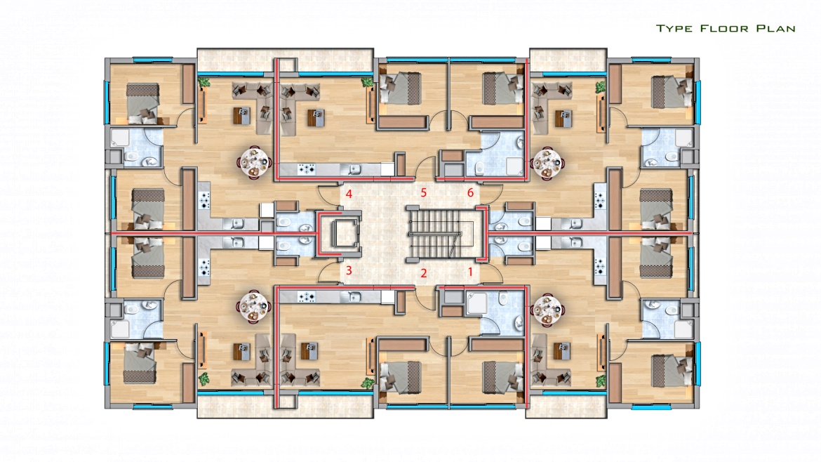 Luxury 2 bedroom apartments in a new complex in Iskele