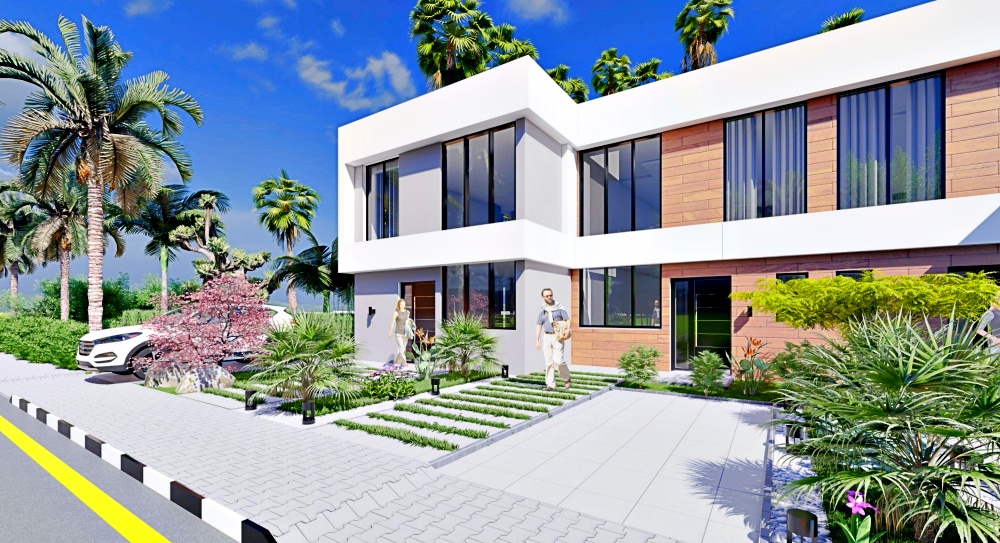 Modern townhouses  3+1 in a complex near the water park and the sea