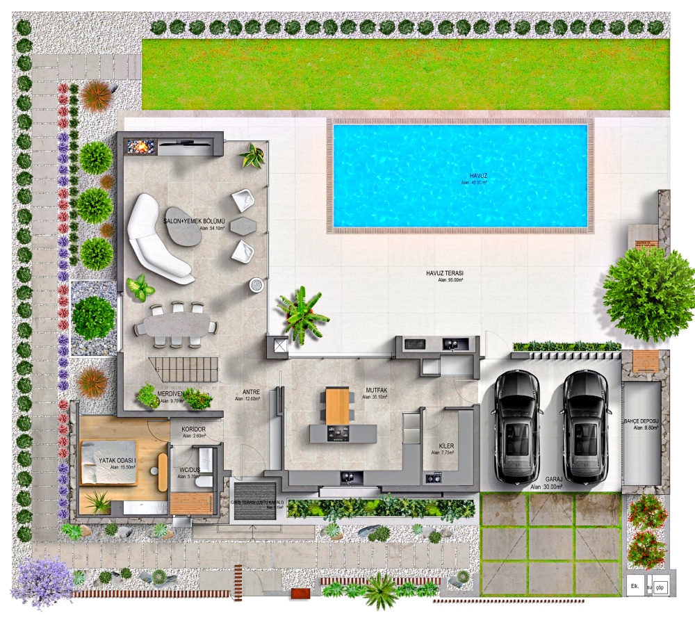 Luxury 4 + 1 villas in Bellapais, the latest construction technologies