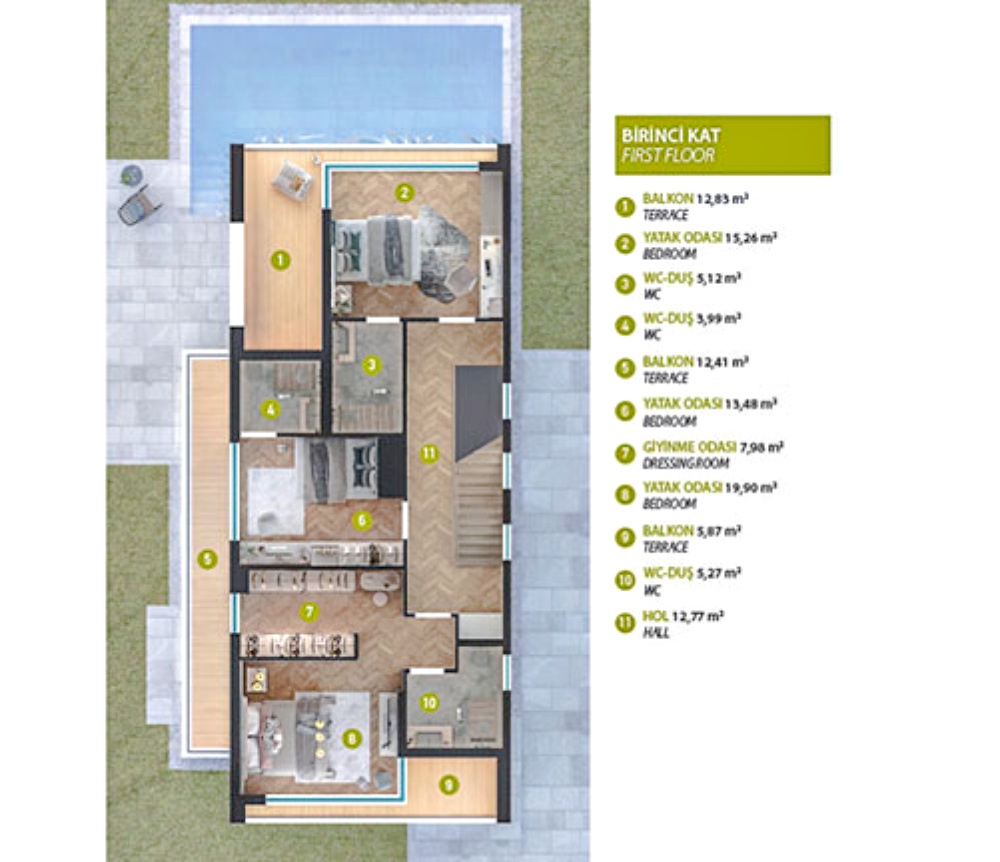 Luxury villas in Edremid, 3+1, plot selection