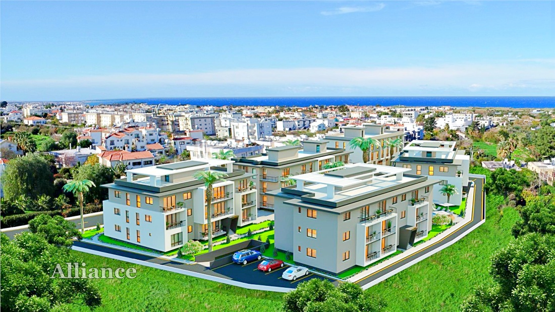 One bedroom  apartments in a new complex in Alsancak