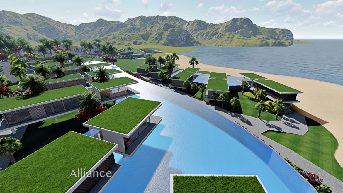 Luxury villas on the first coastline in a gated complex