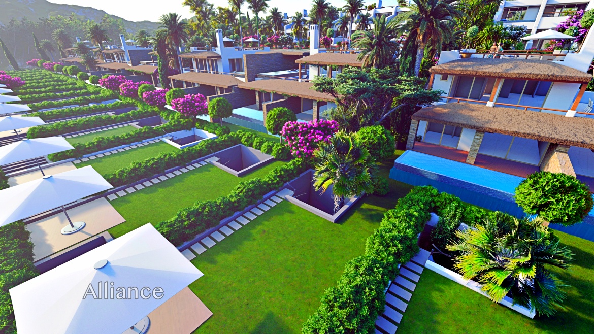 Luxury villas on the first coastline in a gated complex