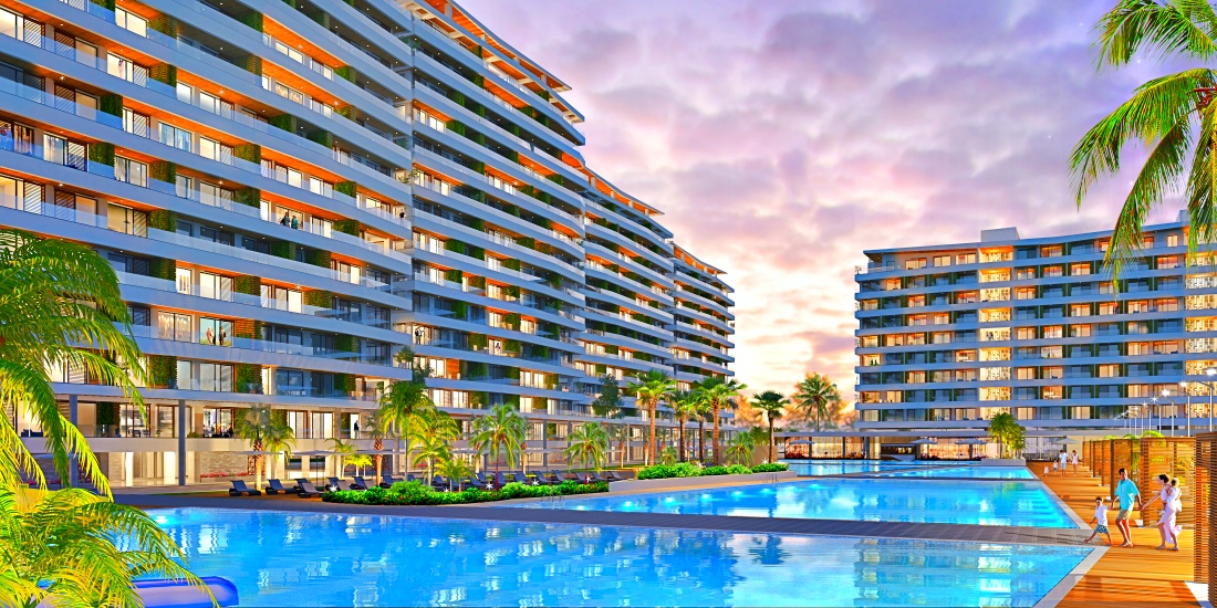 Apartments 2+1  in a new complex with the most modern infrastructure, 250 metres from the beach