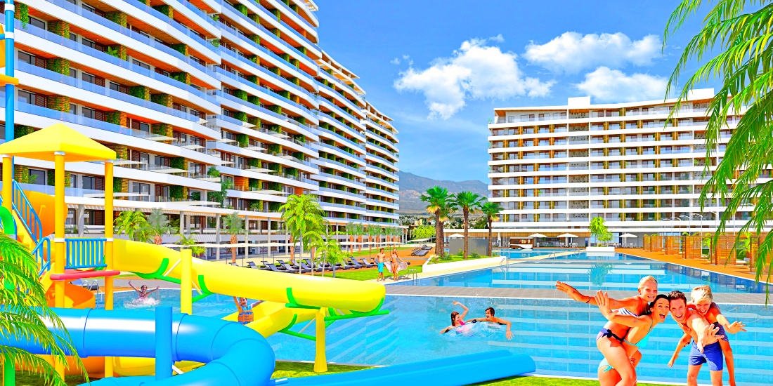 Apartments 2+1  in a new complex with the most modern infrastructure, 250 metres from the beach