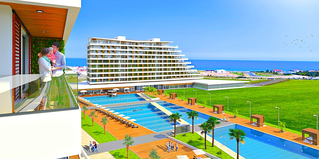 Apartments 2+1  in a new complex with the most modern infrastructure, 250 metres from the beach