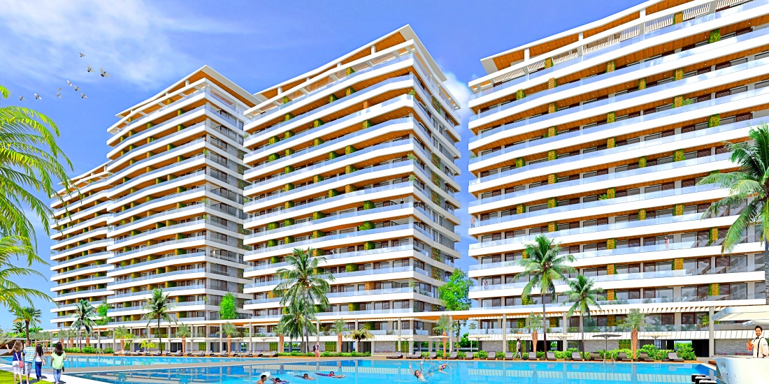 Apartments 2+1  in a new complex with the most modern infrastructure, 250 metres from the beach