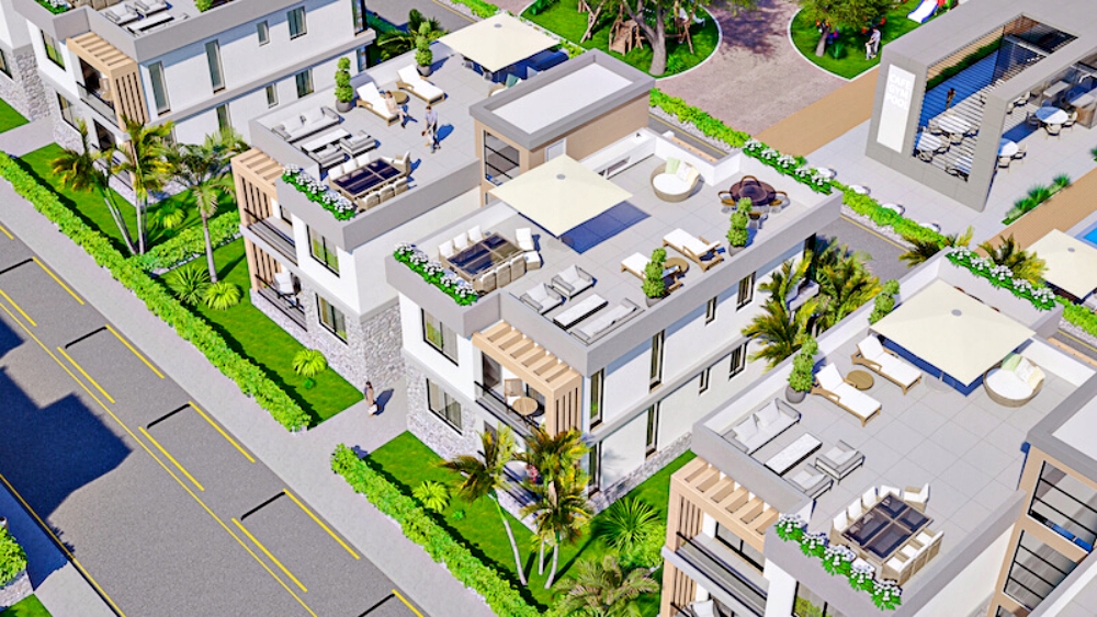 A unique complex of 52 luxury apartments with a garden and penthouses with a terrace
