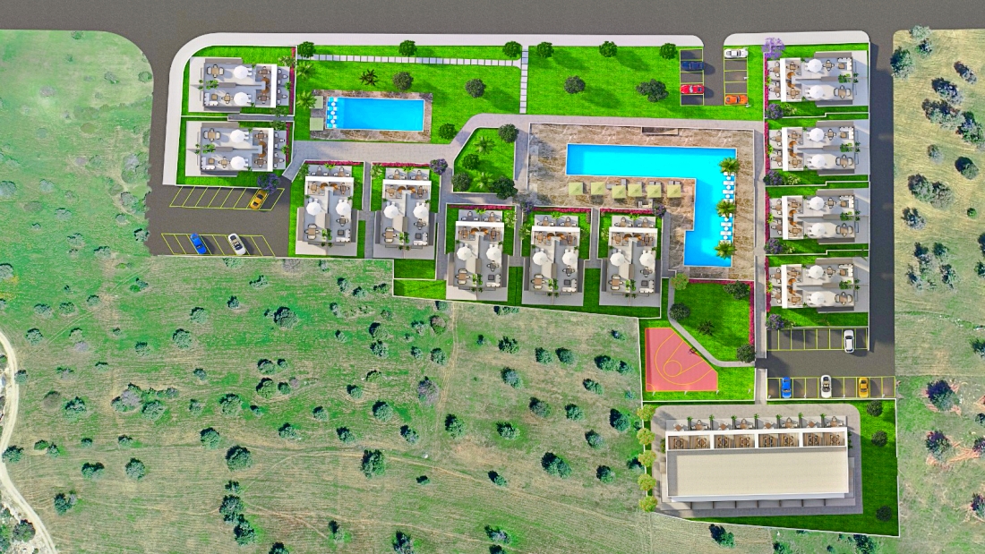 Apartments in a luxury complex in Tatlisu, surrounded by nature