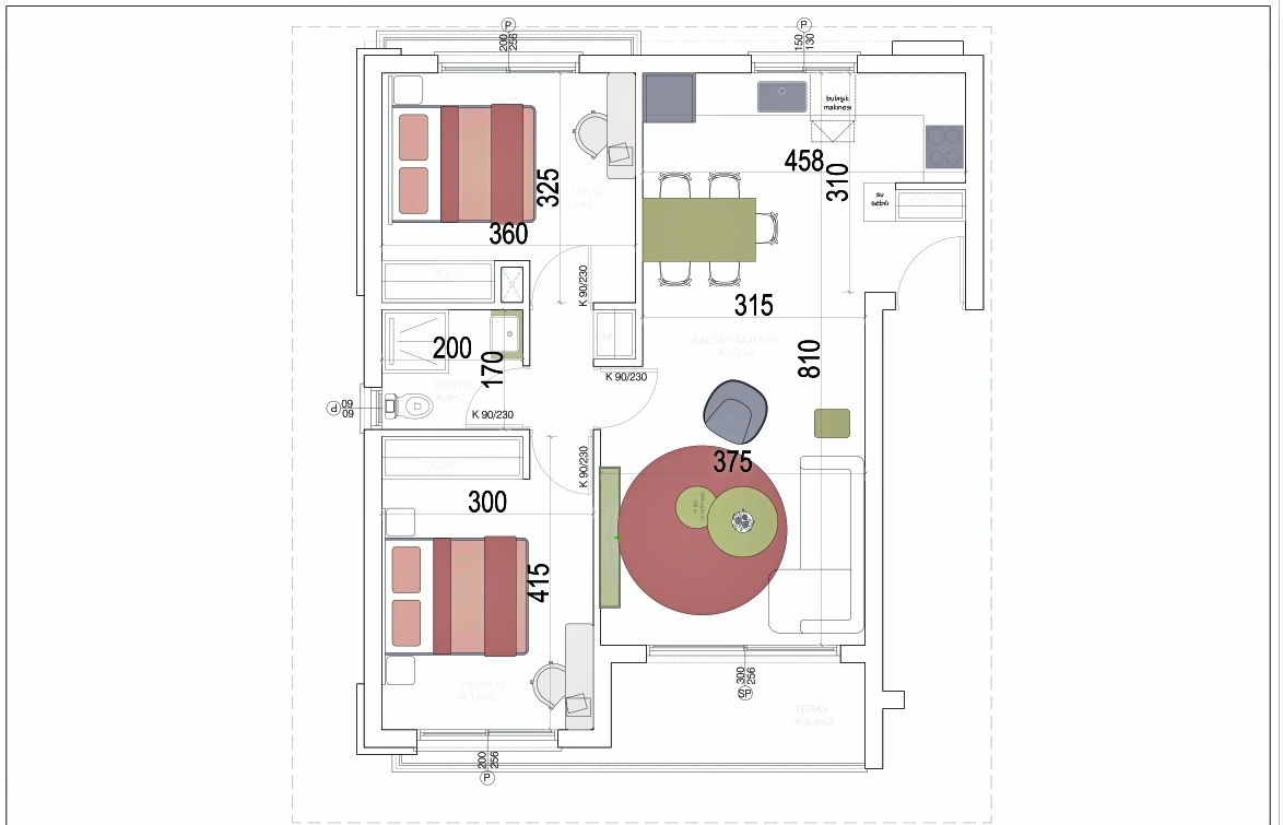 Two bedroom apartments in a cozy complex in Lapta