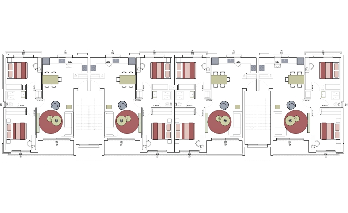 Two bedroom apartments in a cozy complex in Lapta