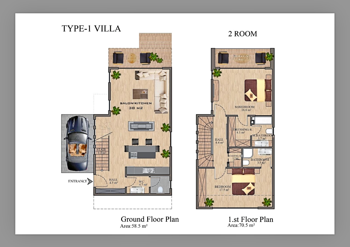 Beachfront Villas - Connecting 2+1 and Detached 3+1