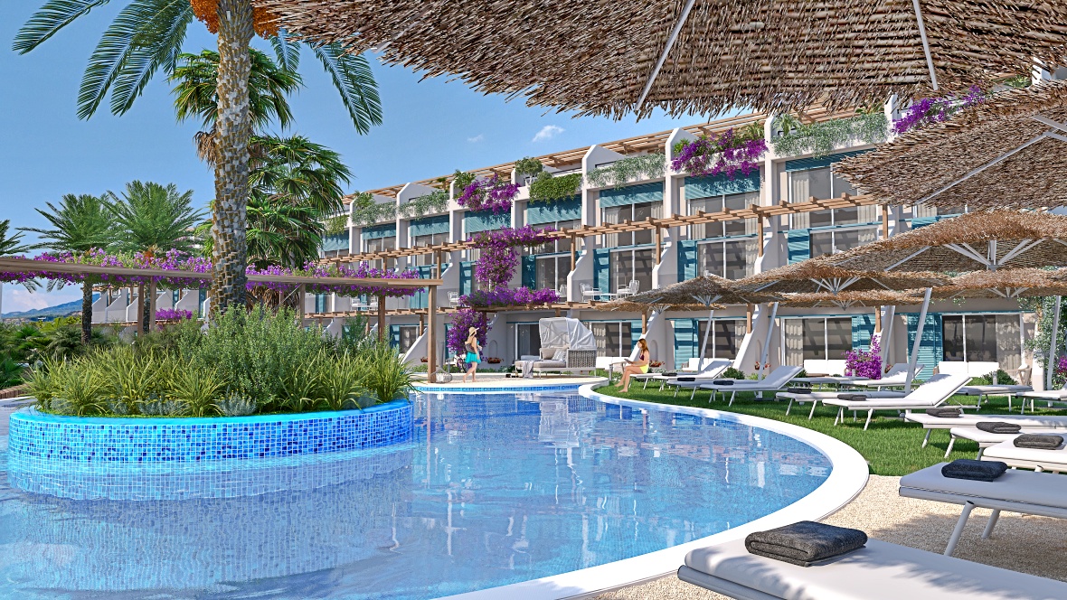 Garden apartments and lofts 1 + 1 and 2 + 1 in a luxury complex with infrastructure on the beach