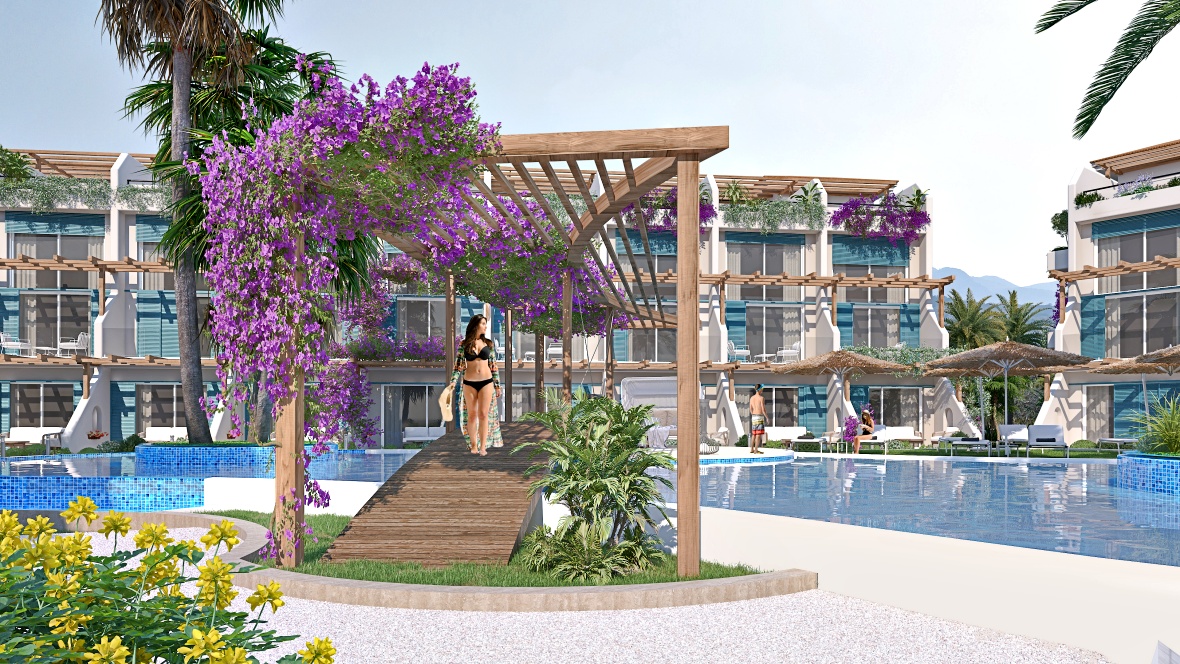 Garden apartments and lofts 1 + 1 and 2 + 1 in a luxury complex with infrastructure on the beach