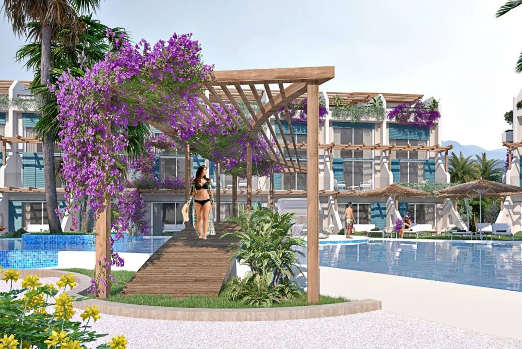 Garden apartments and lofts 1 + 1 and 2 + 1 in a luxury complex with infrastructure on the beach