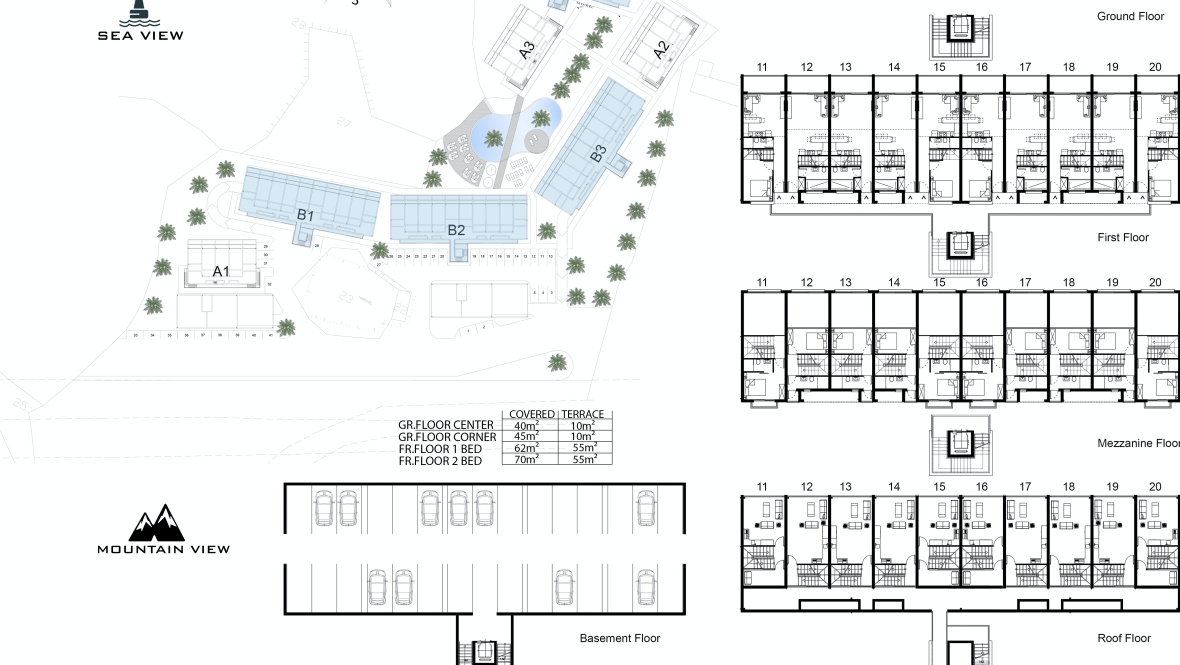 Garden apartments and lofts 1 + 1 and 2 + 1 in a luxury complex with infrastructure on the beach