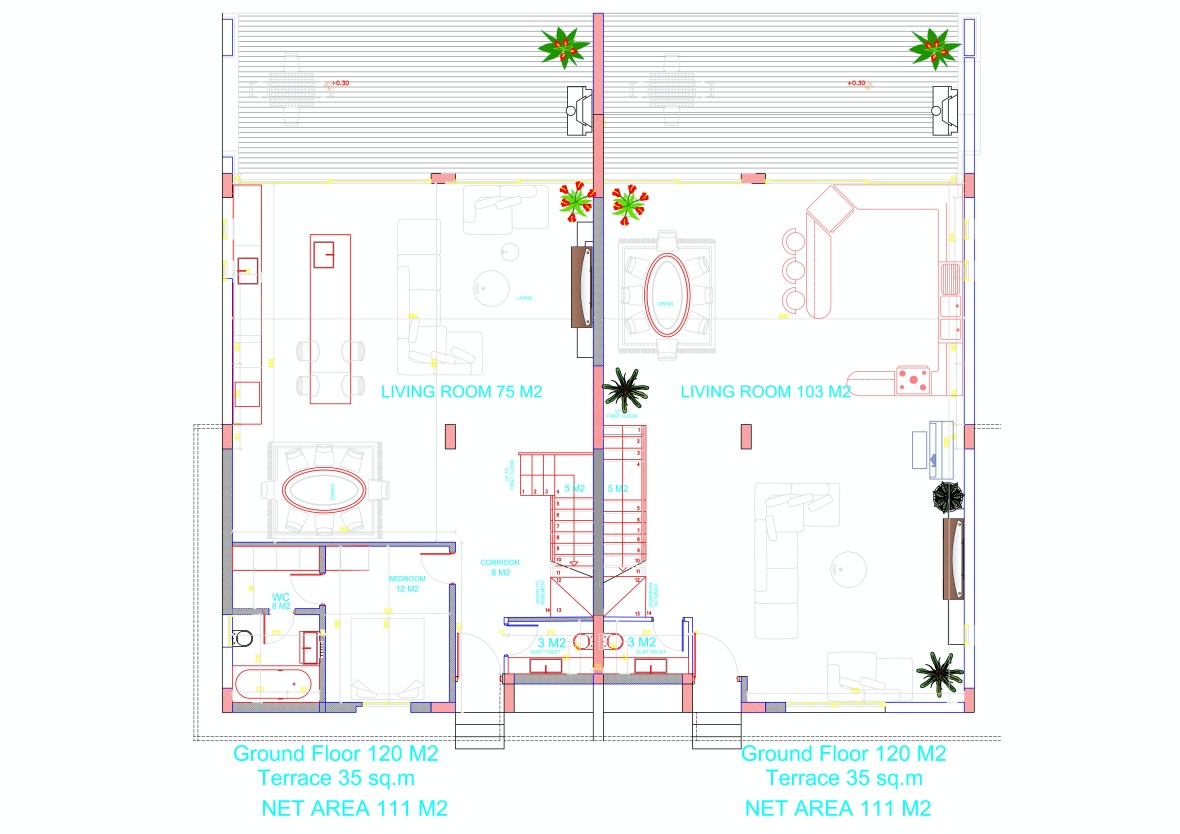 Seafront - villas for two owners in a unique location in Tatlisu