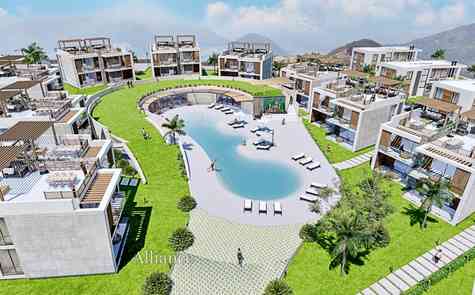 1 and 2 bedroom apartments in a residential complex on the sea in Bahceli