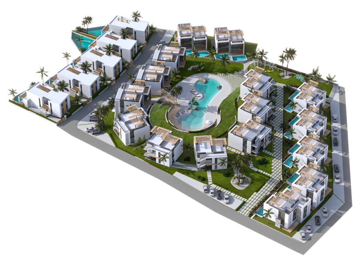 1 and 2 bedroom apartments in a residential complex on the sea in Bahceli