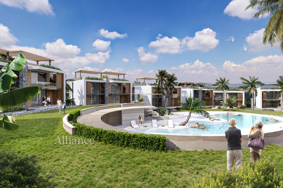 1 and 2 bedroom apartments in a residential complex on the sea in Bahceli