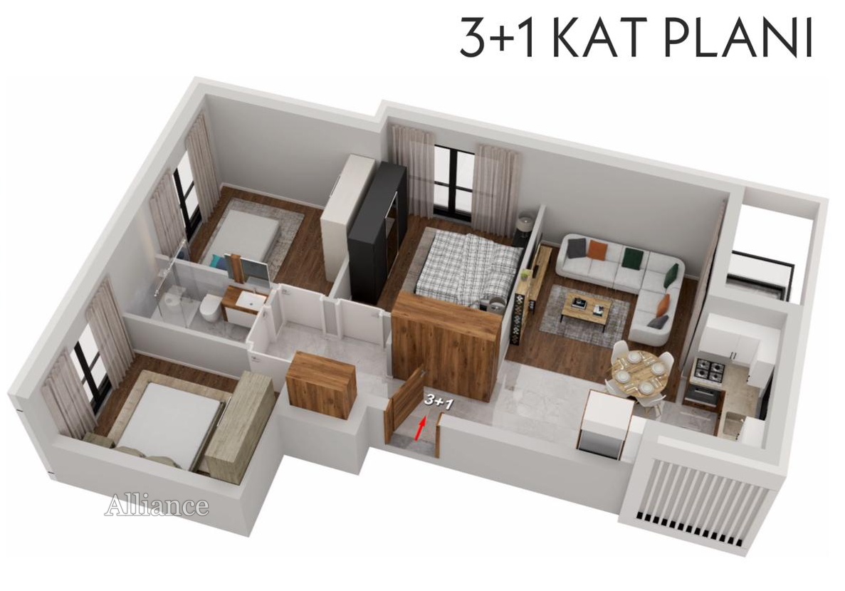 Apartments 2 + 1 and 3 + 1 in the settlement of Lapta, a convenient location for living and recreation
