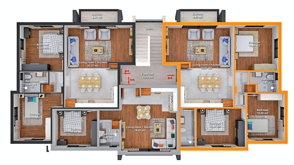 New complex in Lapta - choice of apartments of different sizes