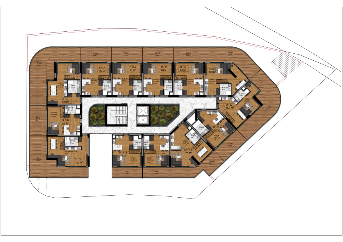 1+1 apartments and lofts in a modern complex in the heart of Famagusta