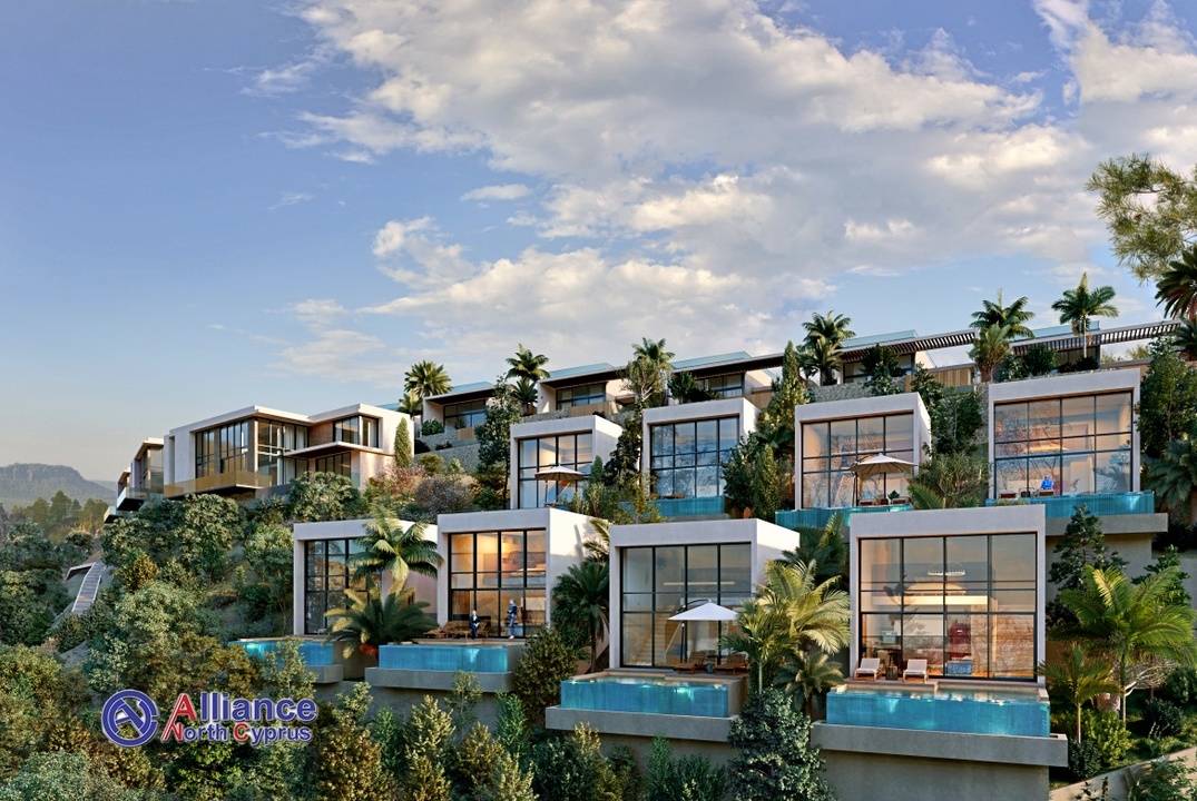 Unique villas in a complex on the seafront - with 3 and 4 bedrooms in Esentepe