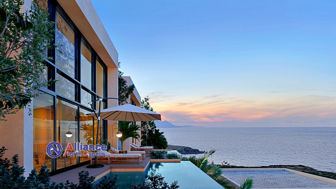 Unique villas in a complex on the seafront - with 3 and 4 bedrooms in Esentepe