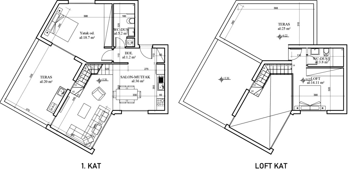 Apartments 1 + 2 loft in a gated complex by the sea