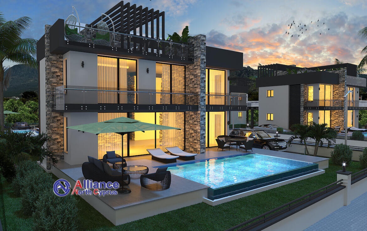 Modern design villas in Karsiyaka, 4 bedrooms