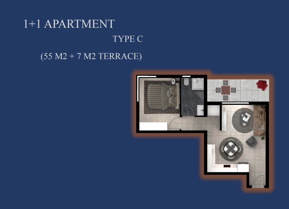 Studio apartments, 1 + 1 and 2 + 1 of different sizes and layouts in Bogaz, a complex for life and recreation!