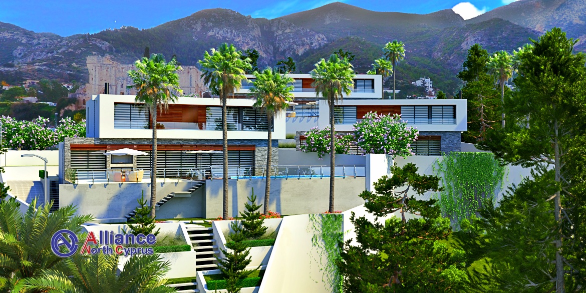 Luxury Villas in Bellapais, 4 Bedrooms, with the pool